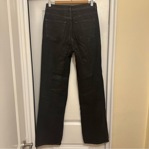 Mango Black wide leg Jeans with slight shiny coating - Picture 4 of 6